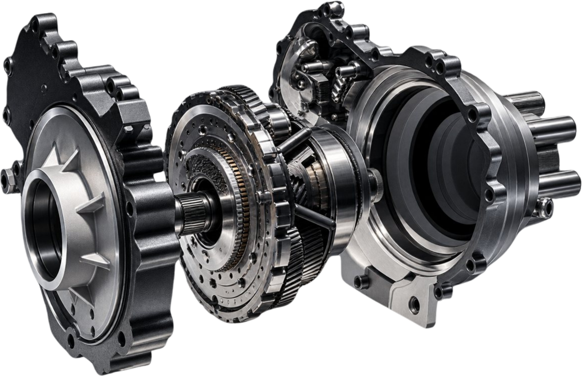 Powertrain and transmission render